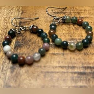 Earrings, beaded hoops